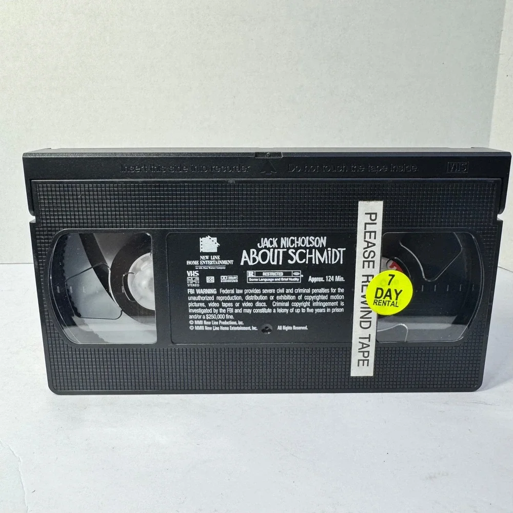 About Schmidt VHS Movie Jack Nicholson‎ New Line Home Entertainment 2002 R-Rated
